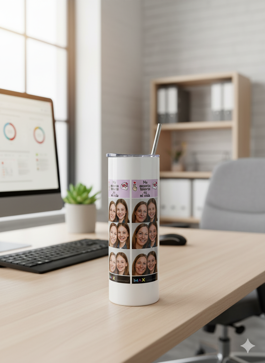 Botella acero con bombilla metálica 600 ml